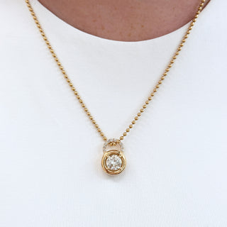 Round Diamond Lock Pendant