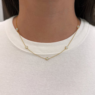 Opal Station Necklace