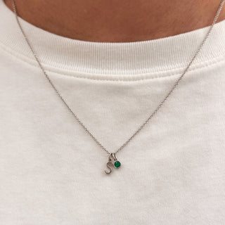 Initial & Birthstone Necklace