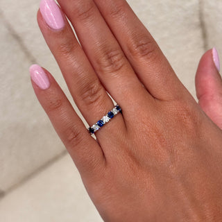 Diamond & Sapphire Eternity Band Ring