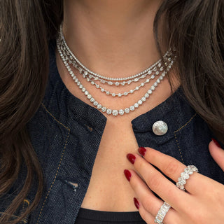 Classic Lab Diamond Tennis Necklace
