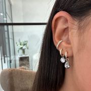 Georgian Set Round Lab Grown Diamond Drop Huggies