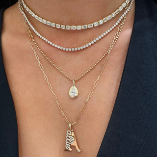 Double Bezel Pear Lab Diamond Pendant