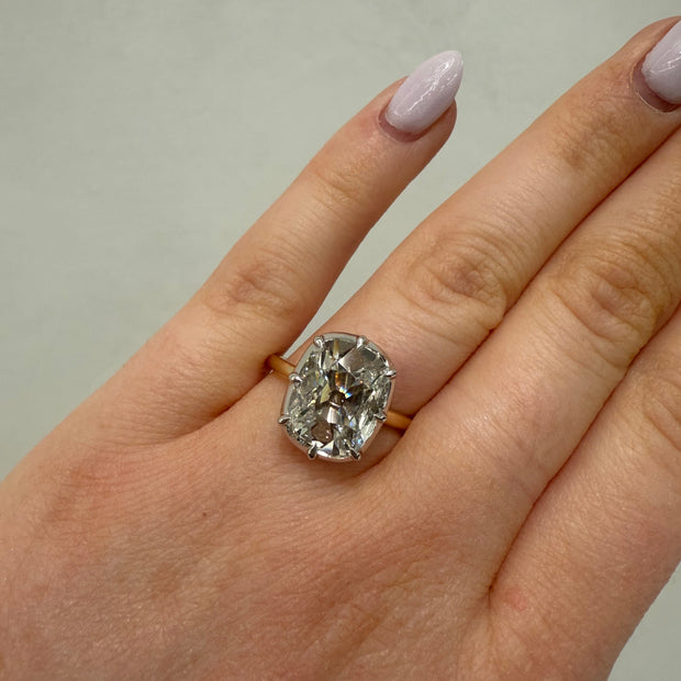 3.00 Carat Antique Cushion Cut Diamond Engagement Ring