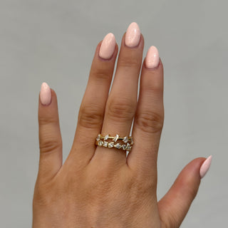 Mixed Shape Diamond Orbit Ring