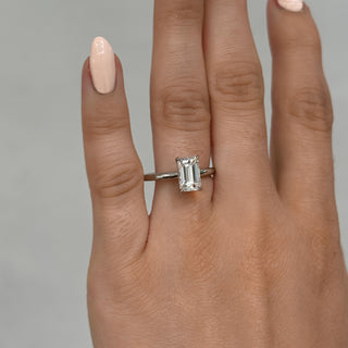 Emerald Cut Diamond Solitaire Engagement Ring