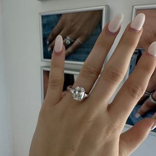 3.61 Carat Antique Cushion Cut Diamond Engagement Ring