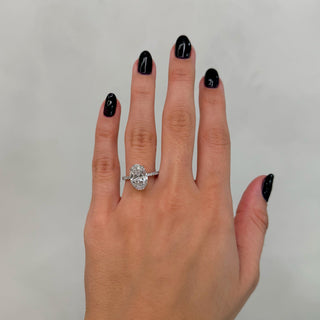 Oval Diamond Solitaire Ring With Pave Band