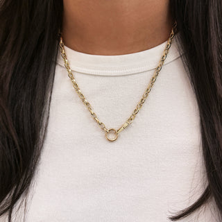 Oval Chain Necklace with Connector