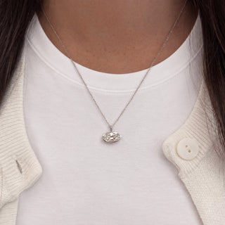 Bezel East-West Oval Diamond Pendant