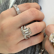 8.43 Carat Emerald Cut Diamond Engagement Ring