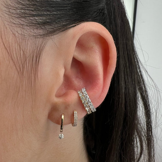 #39;DASHA Super Fine#39; diamond cuff earrings