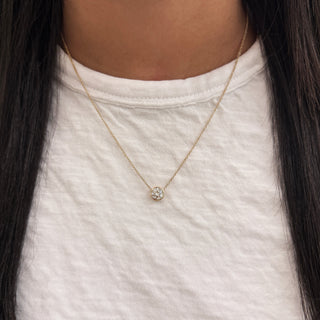 Round Bezel Diamond Necklace