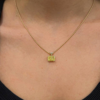 Yellow Diamond Pendant With Round Diamond Bail