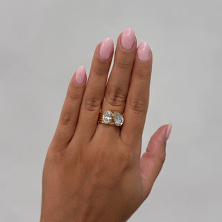 Bezel Toi et Moi Diamond Wide Band Ring