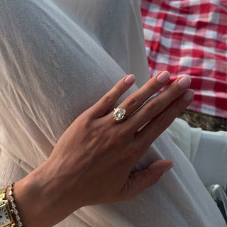 Elongated Antique Cushion Diamond Solitaire Ring