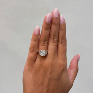 Radiant Cut Diamond Engagement Ring With Cadillac Side Stones