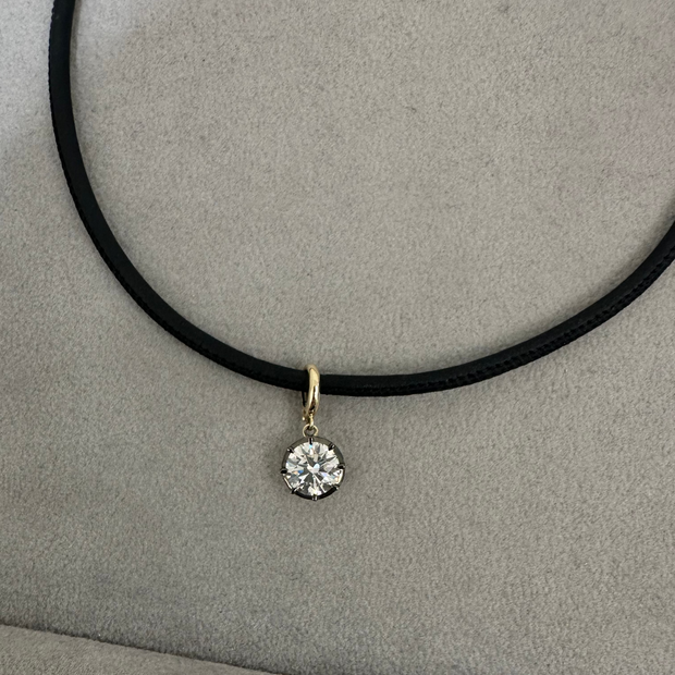 Pear Georgian Lab Grown Diamond Pendant