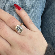 2.21 Carat Emerald Cut Diamond Engagement Ring