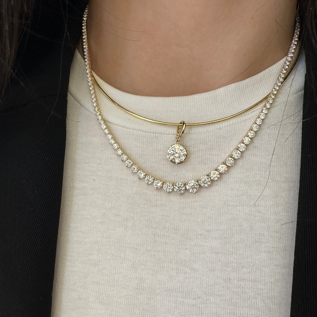 Round Georgian Lab Grown Diamond Pendant