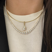 Pear Georgian Lab Grown Diamond Pendant