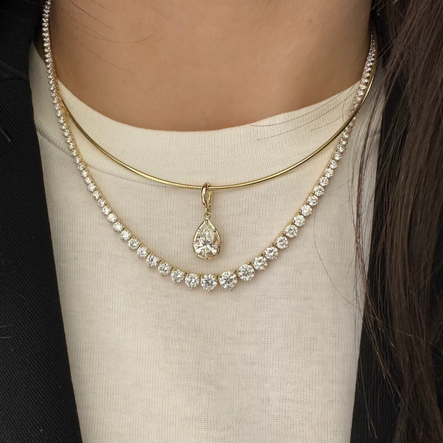 Pear Georgian Lab Grown Diamond Pendant