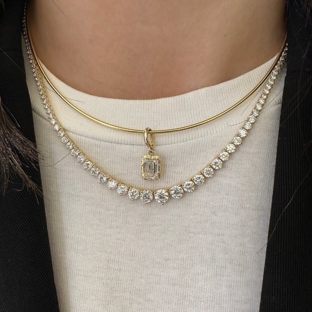 Emerald Georgian Lab Grown Diamond Pendant