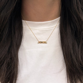 Round Diamond Name Necklace