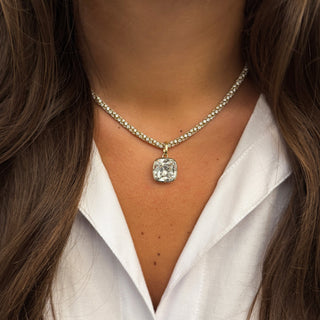 Georgian Antique Cushion Lab Diamond Pendant
