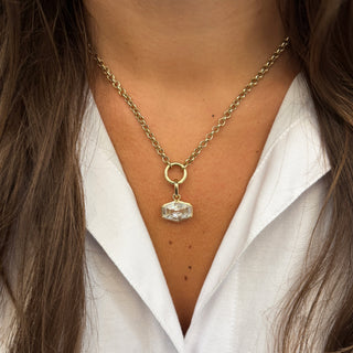 Georgian East West Hexagon Lab Diamond Pendant