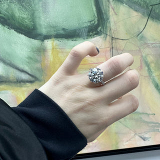 6.21 Carat Round Cut Diamond Engagement Ring