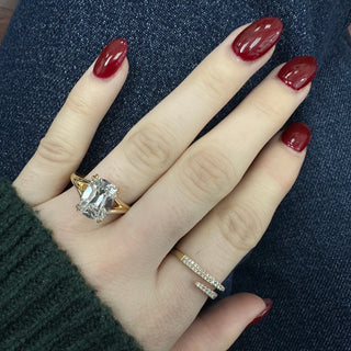 3.33 Carat Antique Cushion Cut Diamond Engagement Ring