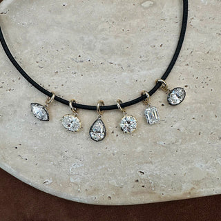 Georgian Pear Diamond Omega Necklace