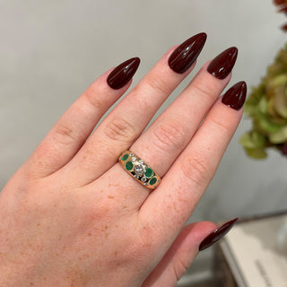Mixed Shape Diamond & Emerald Confetti Ring