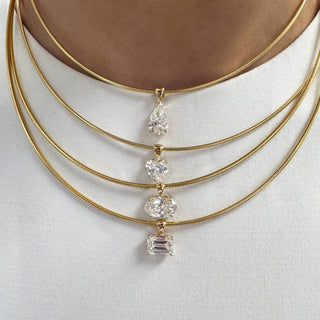 East-West Oval Diamond Omega Necklace