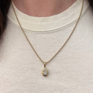Double Bezel Oval Lab Diamond Pendant