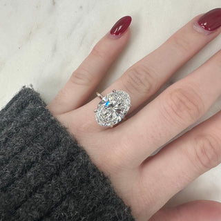 6.25 Carat Oval Cut Diamond Engagement Ring