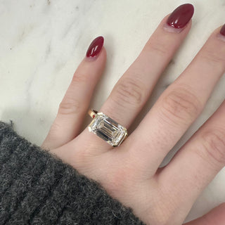 5.22 Carat Emerald Cut Diamond Engagement Ring