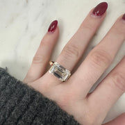 5.22 Carat Emerald Cut Diamond Engagement Ring