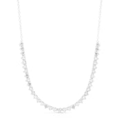 Three Prong Set Round Lab Grown Diamond Half Tennis Necklace