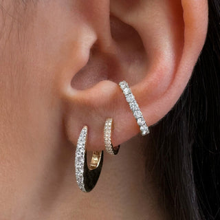 Eclipse Diamond Huggie Earrings