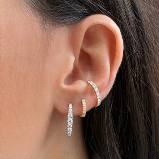 Eclipse Diamond Huggie Earrings