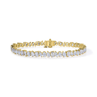 Mixed Shape Lab Diamond Tennis Bracelet