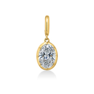 About: This oval pendant features a softly rounded silhouette set in 14K gold for a clean, balanced look. Simple yet elevated, it adds a refined statement to any chain.

Diamond Details: Lab Grown Diamond

Total Carat Weight: 2 or 3 Carats
Color: E/F
Clarity: VS

Metal:&nbsp;14K Solid Gold

Available in&nbsp;14K Yellow Gold, 14K White Gold, Two-tone (14K White Gold Front + 14K Yellow Gold Back + Bail), Two-tone (Black Rhodium Front + 14K Yellow Gold Back + Bail)

Dimensions:

2 Carat: Approx 12 mm x 9 mm

3
