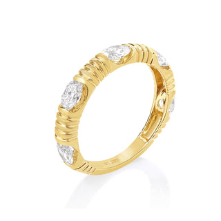 Oval Lab Diamond Fluted Ring