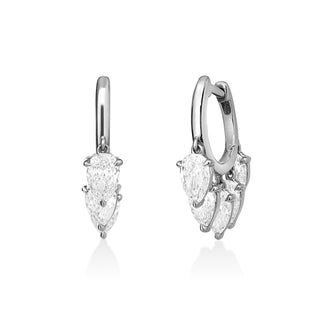 Pear Lab Diamond Dangle Huggie Earrings