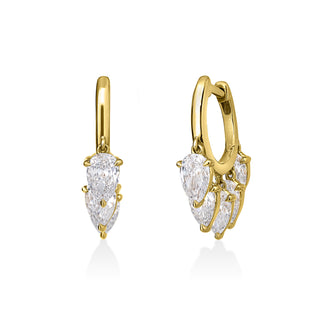Pear Lab Diamond Dangle Huggie Earrings