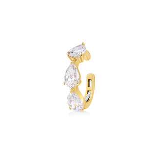 Three Pear Diamond Ear Cuff
