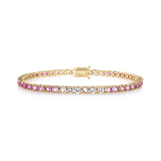 Pink Sapphire Ombre Tennis Bracelet
