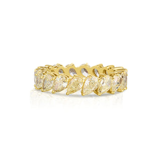 Fancy Yellow Pear Diamond Diagonal Eternity Band